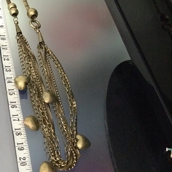 Vintage Brass Multilayered  Gold ToneLong Necklace - Picture 10 of 10